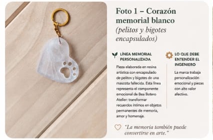Pieza artesanal corazón memorial